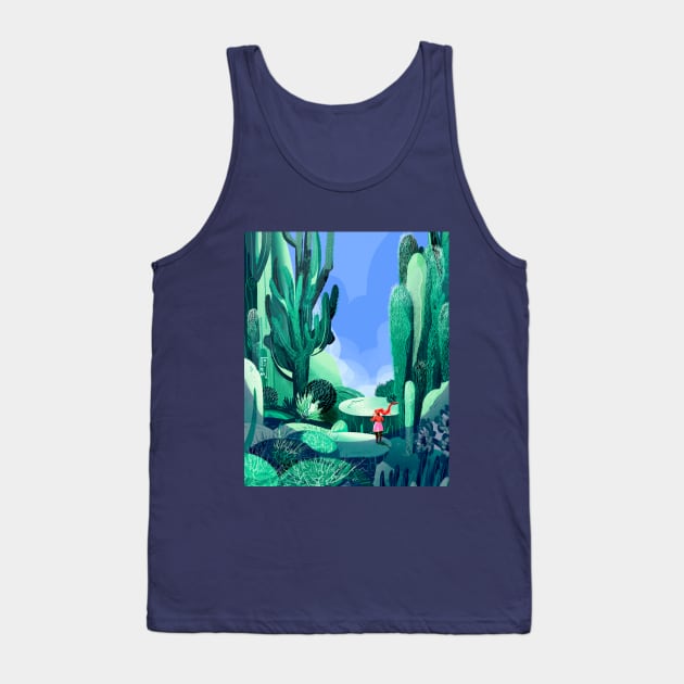 Cactus Garden_NaturalGreen Tank Top by kjm.illustrations